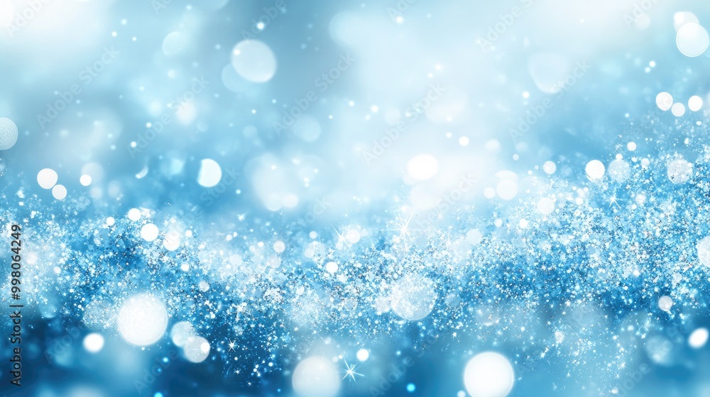 Beautiful holiday-themed abstract light blue background with soft glowing sparkles and frosty details, perfect for seasonal designs Beautiful holiday-themed abstract light blue background with soft glowing sparkles and frosty details, perfect for seasonal designs