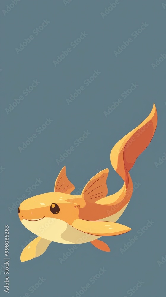 Cute Cartoon Yellow Shark Illustration Cute Cartoon Yellow Shark Illustration
