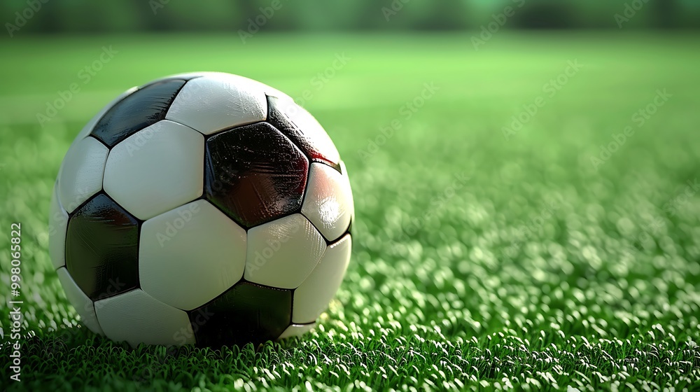 Fototapeta premium Energetic 3D Cartoon Soccer Ball Bouncing