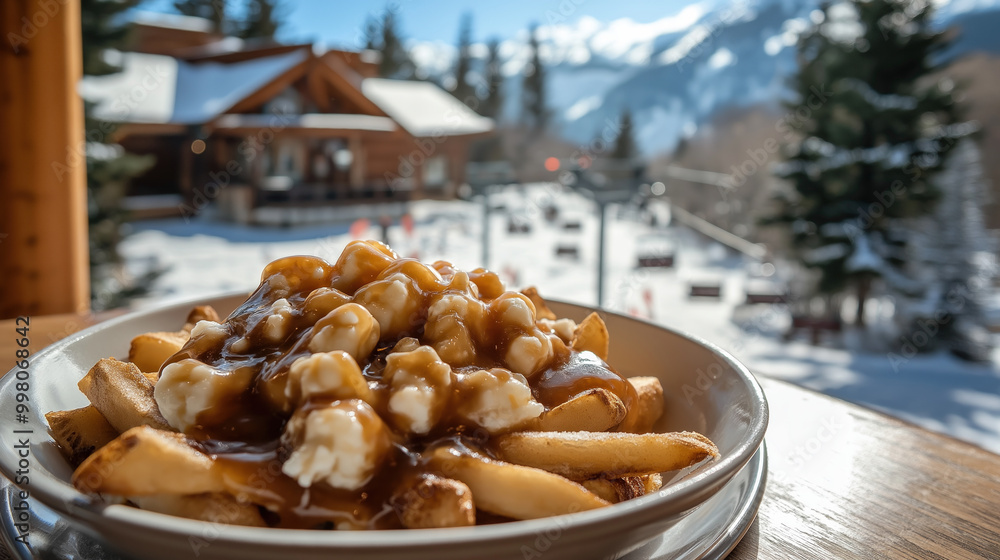 Fototapeta premium Comfort Food with Mountain View