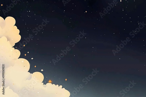 Night Sky with Clouds and Stars