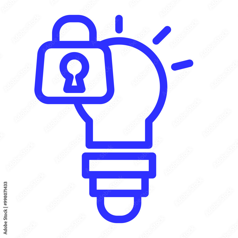 Obraz premium intellectual property locked line icon
