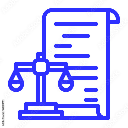 intellectual property court line icon