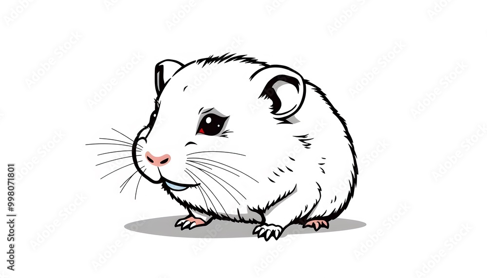 cartoon hamster with closed eyes on a white background, conveying a sense of peace and cuteness cartoon hamster with closed eyes on a white background, conveying a sense of peace and cuteness