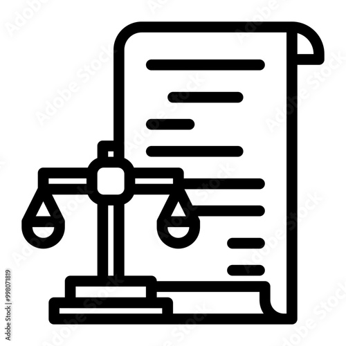 intellectual property court line icon