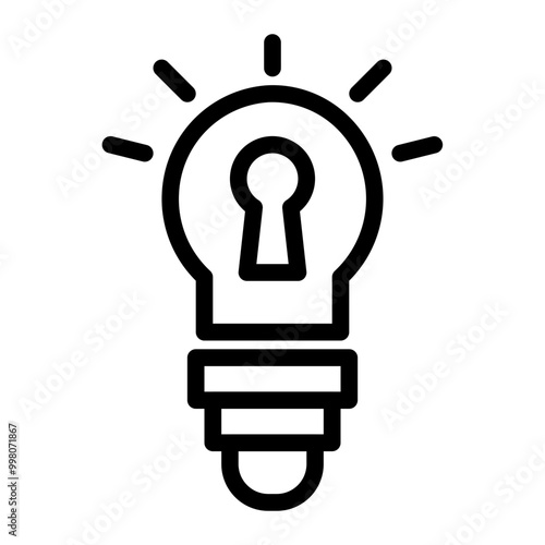 locked intellectual property line icon