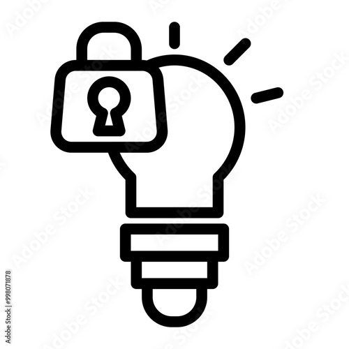 intellectual property locked line icon