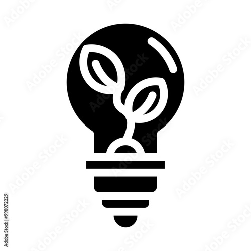 environmentally friendly intellectual property solid icon
