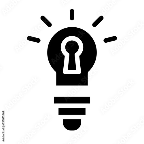locked intellectual property solid icon