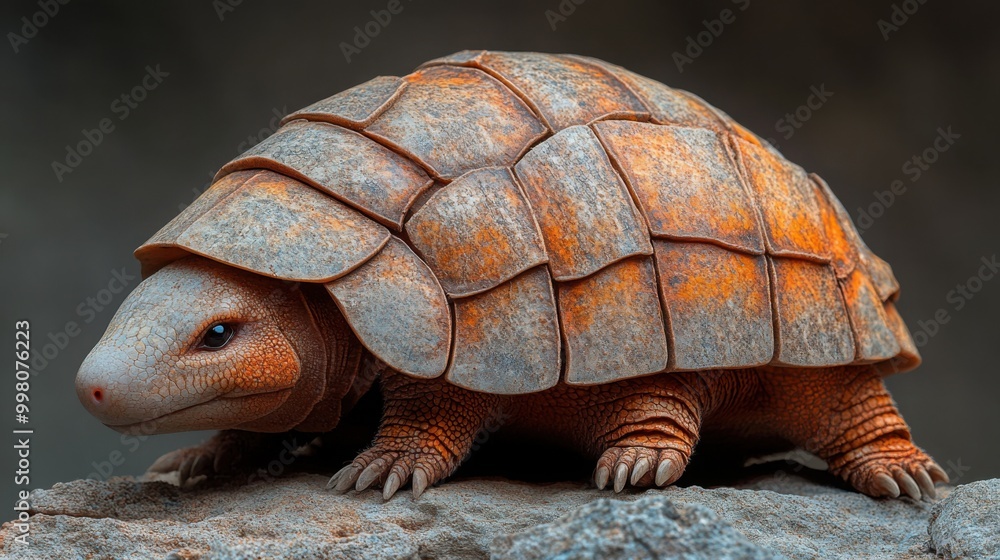 Fototapeta premium 3D Style Armadillo Rolled into a Protective Ball for Creative Projects