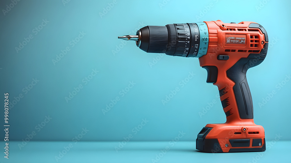 Sleek Red Power Drill on a Blue Background in a Flat Lay
Sleek Red Power Drill on a Blue Background in a Flat Lay