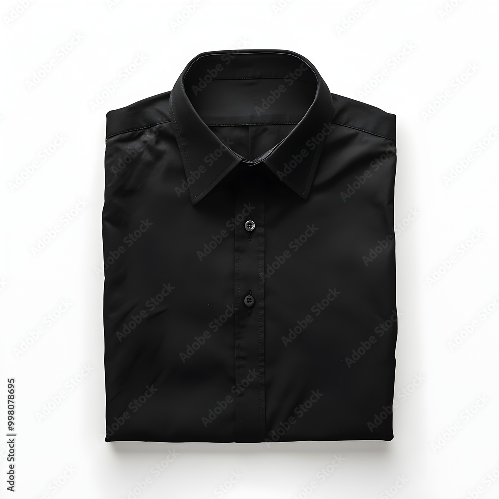 Minimalistic Black Shirt on Crisp White Background Minimalistic Black Shirt on Crisp White Background