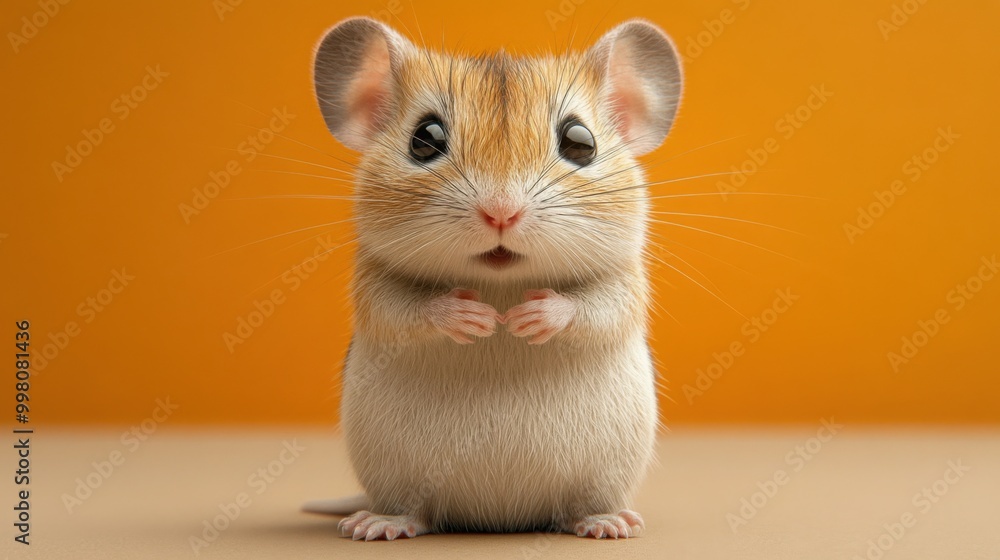 Obraz premium 3D Style Kangaroo Rat Standing on Hind Legs for Artistic and Educational Use