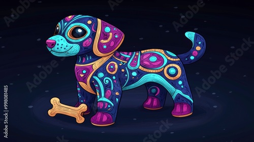 Day of the Dead Dog with Bone