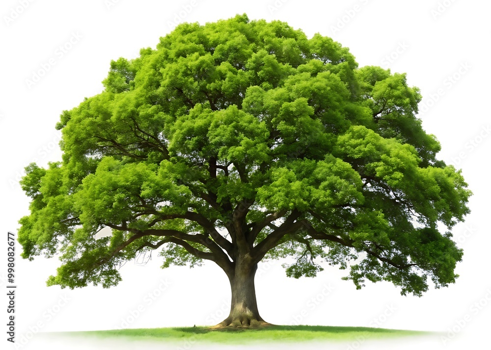 Majestic Oak Tree Isolated on White Background Majestic Oak Tree Isolated on White Background