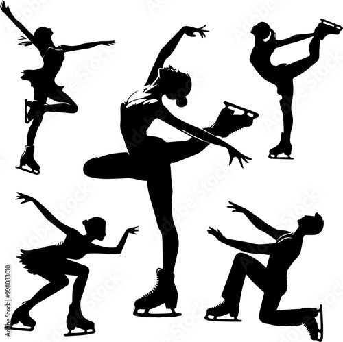 Wallpaper Mural silhouettes of skating people Torontodigital.ca