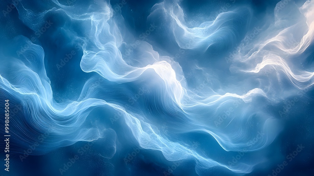 Mesmerizing Abstract Waveforms in Serene Blue and Teal Tones Mesmerizing Abstract Waveforms in Serene Blue and Teal Tones