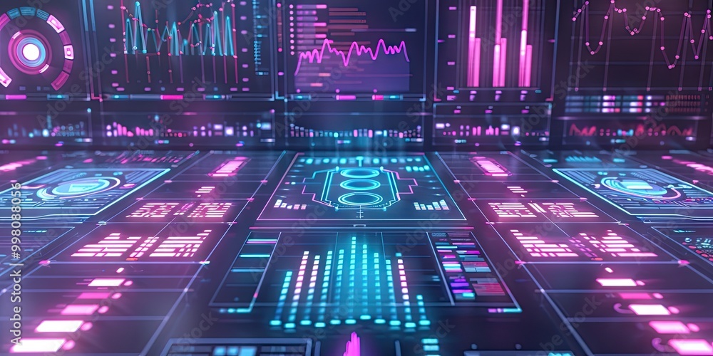 A holographic interface displaying digital panels, data streams, and analytics, symbolizing advanced data technology, isolated on a transparent background. A holographic interface displaying digital panels, data streams, and analytics, symbolizing advanced data technology, isolated on a transparent background.