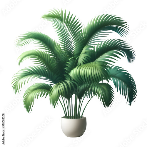 green tropical summer plant palm leaves