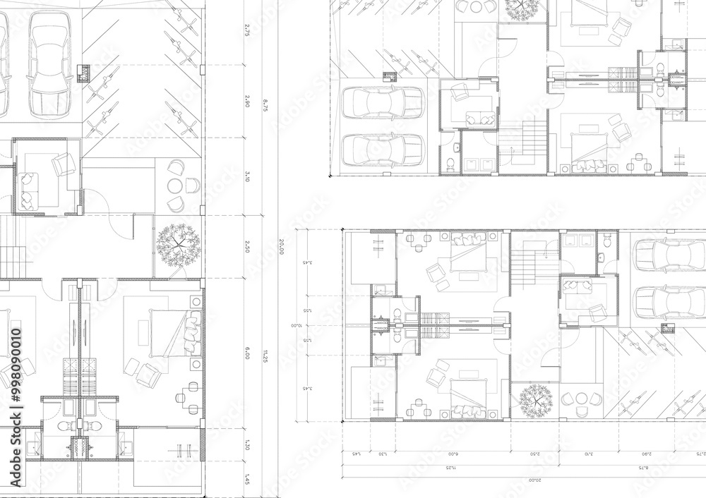 Floor plan designed building on the drawing. Floor plan designed building on the drawing.