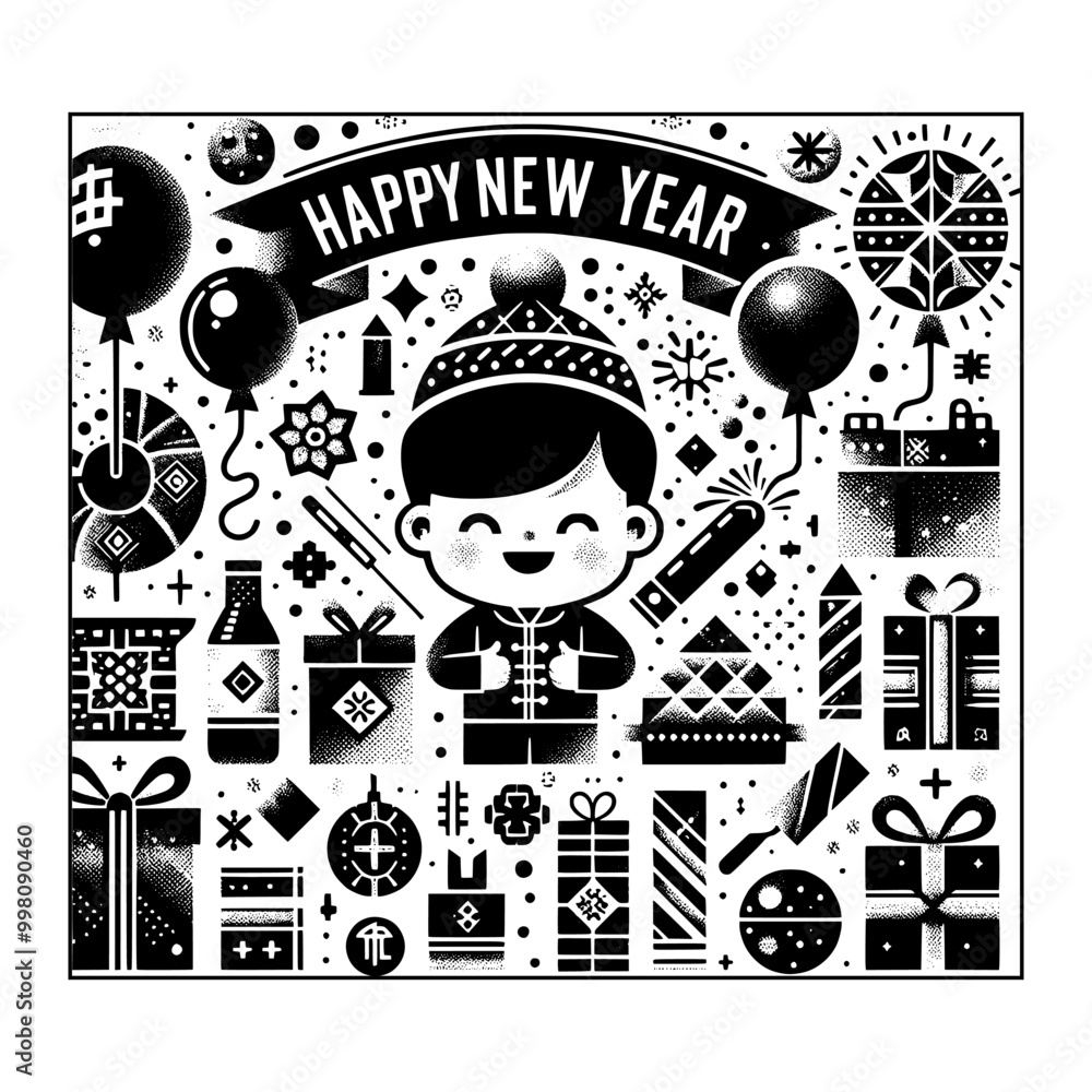 Obraz premium design template happy new year midnight party celebration