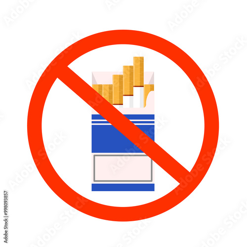 No smoking sign. Stop smoking icon. Vector illustration in flat style.