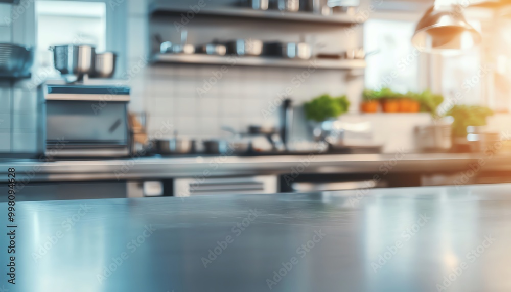 Modern kitchen interior with stainless surfaces Modern kitchen interior with stainless surfaces