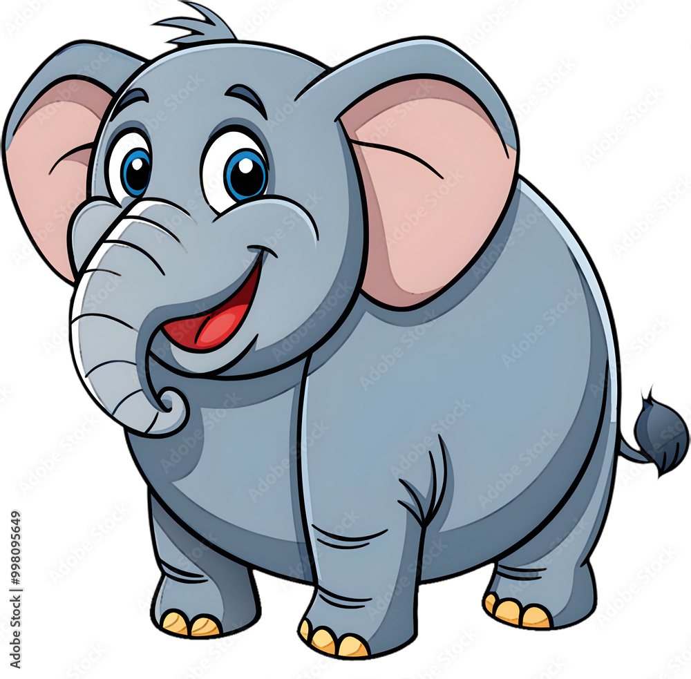 Fototapeta premium Delightful Cartoon Elephant Artwork for Scrapbooking.