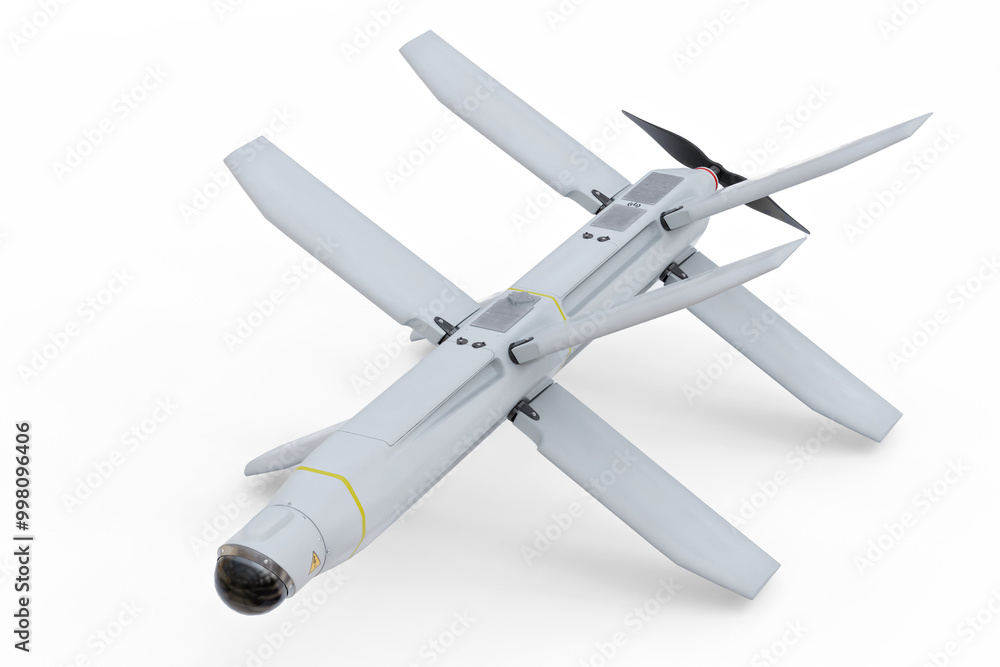 Russian loitering munition drone Lancet with folding wings - 3d rendering
