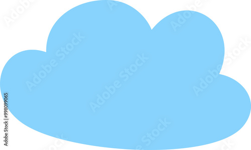 Hand drawn cloud in kids drawing style clip art