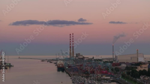 Wallpaper Mural Stunning Sunset Colours at The Poolbeg Chimney's 06- 4K Cinematic Drone Footage - Co.Dublin - Ireland Torontodigital.ca