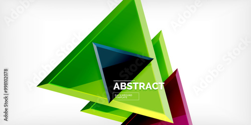 Free Download Abstract background - colorful triangles with 3d effect. Vector Illustration For Wallpaper, Banner, Background, Card, Book Illustration, landing page - GFXLoad