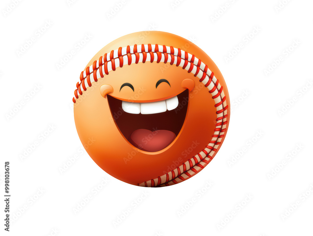 cheerful baseball emoji with big smile and bright eyes, radiating joy and enthusiasm for game. Perfect for sports themed designs! cheerful baseball emoji with big smile and bright eyes, radiating joy and enthusiasm for game. Perfect for sports themed designs!