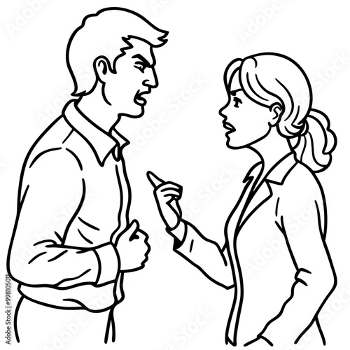 arguing couple silhouette