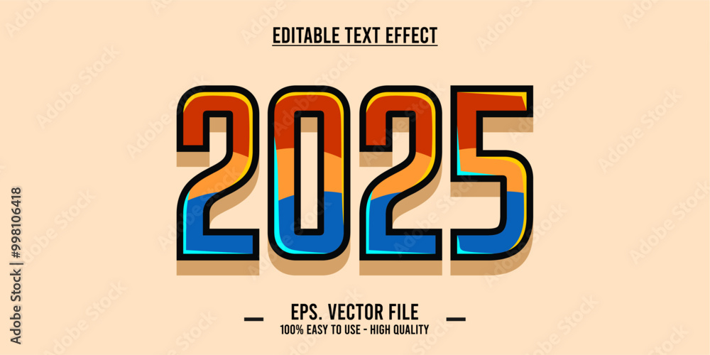 Obraz premium 2025 typography word art illustration