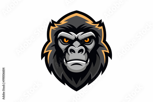 Gorilla head mascot logo design vector photo