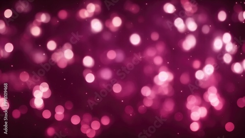 Bokeh Lights Over Dark Maroon Background