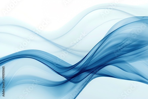 Blue And White Abstract Waves Background