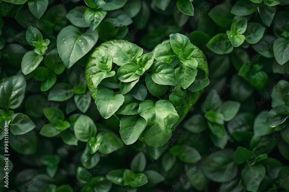 close up of green leaves with green background Generative AI close up of green leaves with green background Generative AI