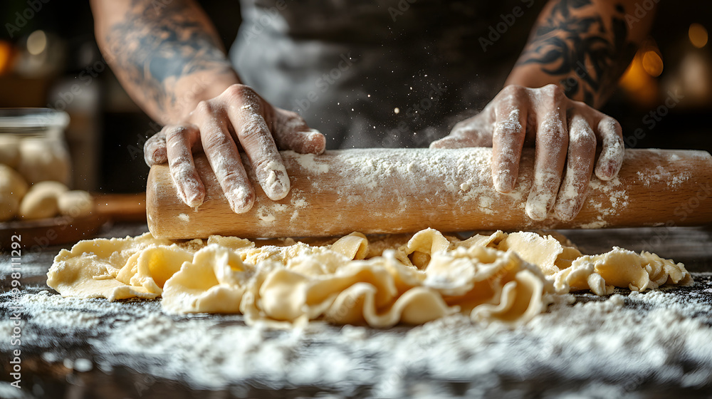 A Person is Rolling Dough with Their Hands and Using a Rolling Pin
A Person is Rolling Dough with Their Hands and Using a Rolling Pin