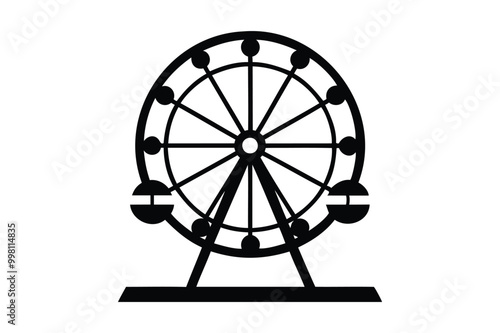 ferris wheel silhouette vector illustration