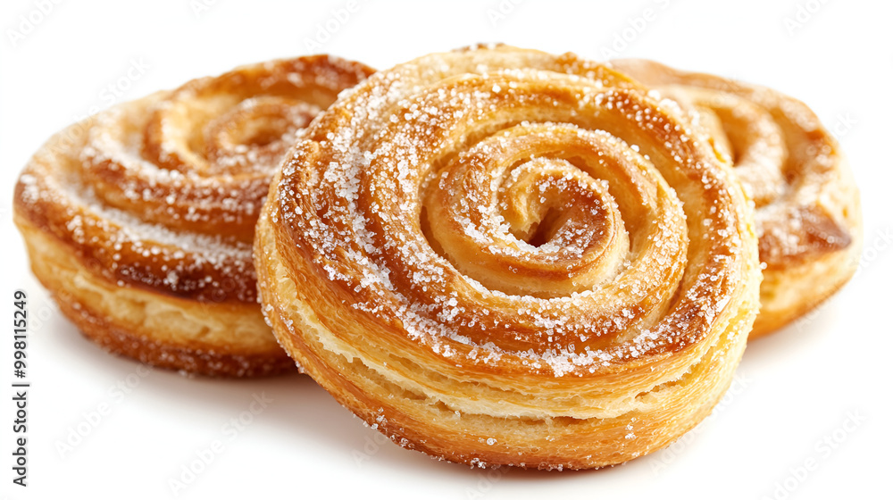 sweet bun with seeds, Tasty spiral breads cover by sugar isolated on white background. sweet bun with seeds, Tasty spiral breads cover by sugar isolated on white background.