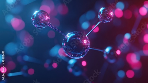 Abstract close up of molecule, science beaauty background photo