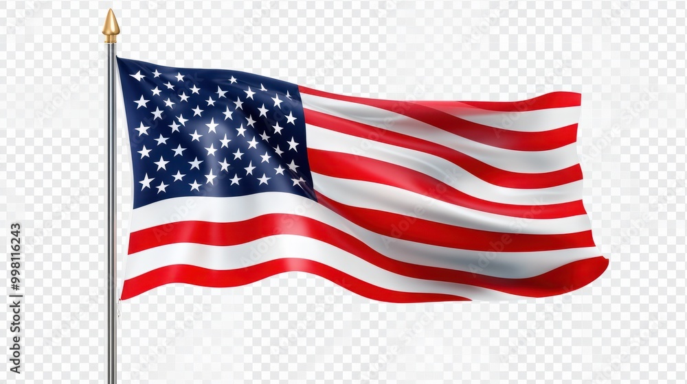 American flag on a transparent background American flag on a transparent background
