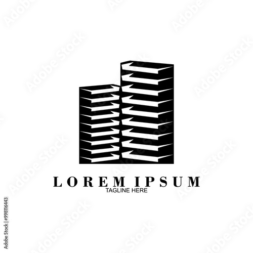 Building logos, complex logos, real estate logos, on a white background suitable for mascots, icons, marketing, brands, etc.