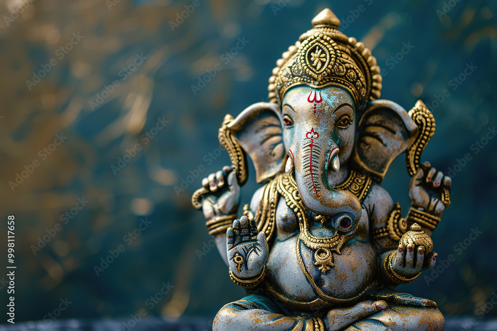 Beautiful greeting card with bright holiday composition for happy celebrate Ganesh Chaturthi Beautiful greeting card with bright holiday composition for happy celebrate Ganesh Chaturthi