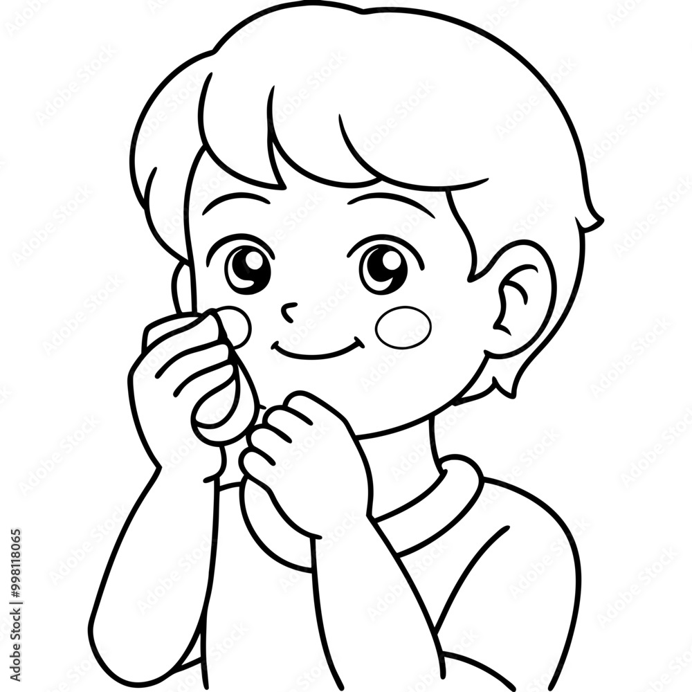 beauty skin care routine cute boy wipes his face- beauty skin care routine cute boy wipes his face-