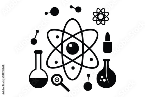 Science and Biology Atoms Symbols