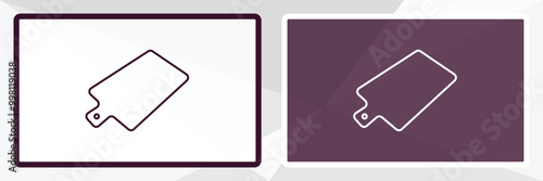 chopping board outline icon. Linear vector from kitchen concept. Thin line white and black chopping board icon isolated on white and dark background