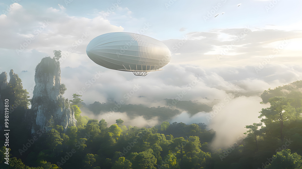 hot air balloon over region country. Generative AI hot air balloon over region country. Generative AI